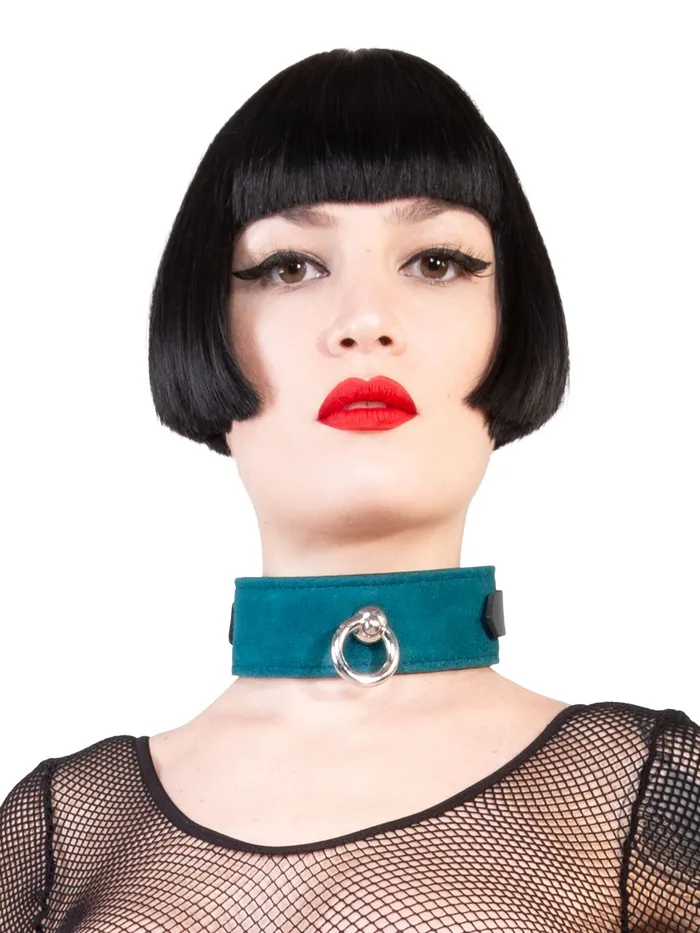 Sensual Suede Collar Sea Green HonourSkintwocom Vibrators