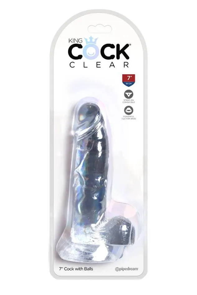 Pipedream Dildos Pipedream King Cock Realistic Dildo with Balls 7 inch Clear