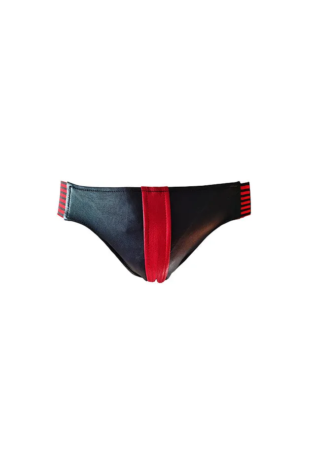 Rouge Garments Restraints Rouge Garments Leather Jock with Striped Bands RedBlack Assorted Sizes Rouge Garments Restraints Rouge Garments Leather Jock with Striped Bands RedBlack Assorted Sizes