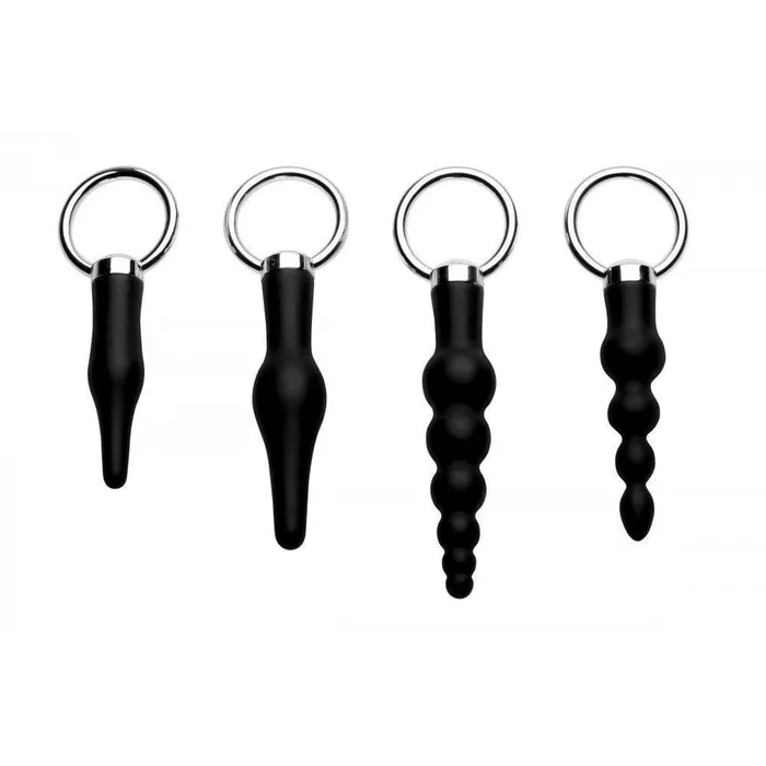 Male Sex Toys 4 Piece Silicone Anal Ringed Rimmer Set Master Series