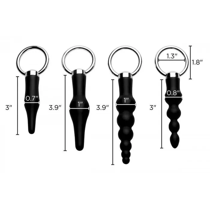 Male Sex Toys 4 Piece Silicone Anal Ringed Rimmer Set Master Series