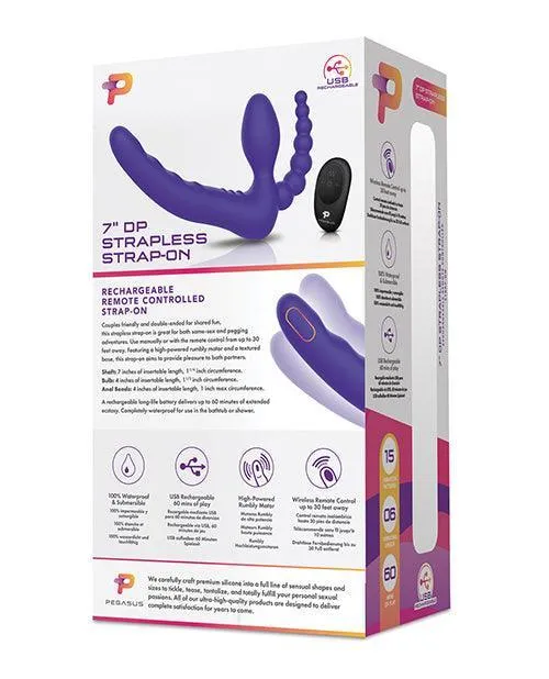Electric Eel INC Female Sex Toys Pegasus 7 Strapless Strap On Wremote Purple Electric Eel INC Female Sex Toys Pegasus 7 Strapless Strap On Wremote Purple
