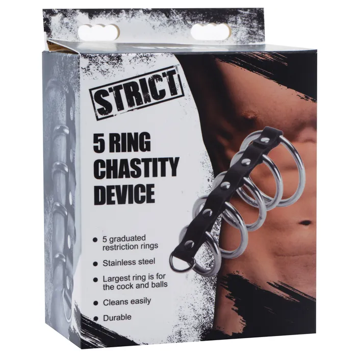 5 Ring Chastity Device Strict Male Sex Toys