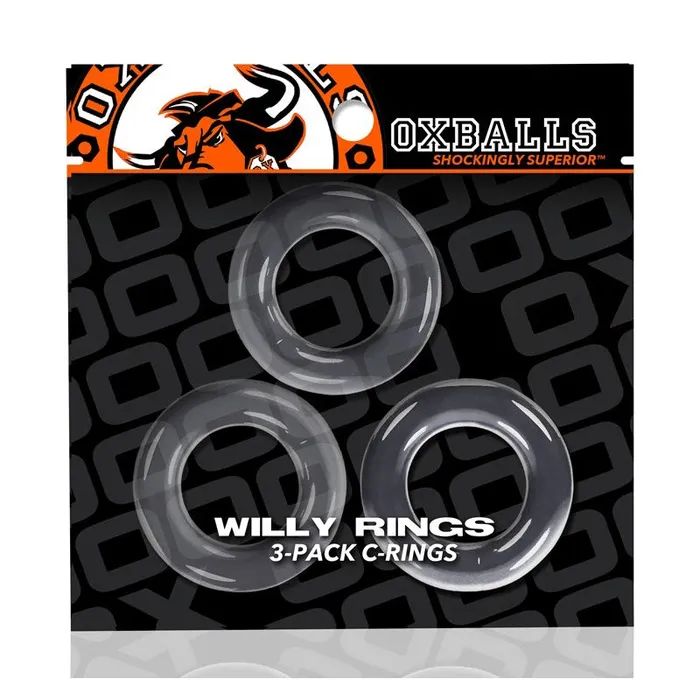 Anal Blue Ox Designs Oxballs Oxballs Willy Rings 3Pack Cockrings OS Clear