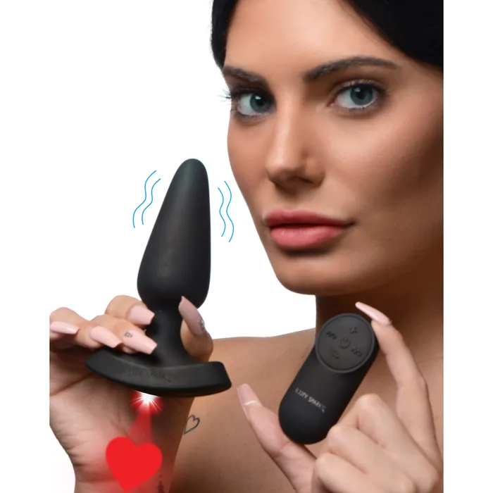 Booty Sparks Male Sex Toys Laser Heart Medium Anal Plug with Remote Control