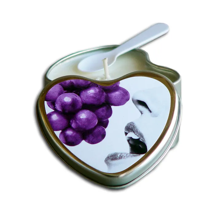 Earthly Body Edible Massage Candle Grape 4oz Heart Tin CuteButKinky Female Sex Toys Earthly Body Edible Massage Candle Grape 4oz Heart Tin CuteButKinky Female Sex Toys