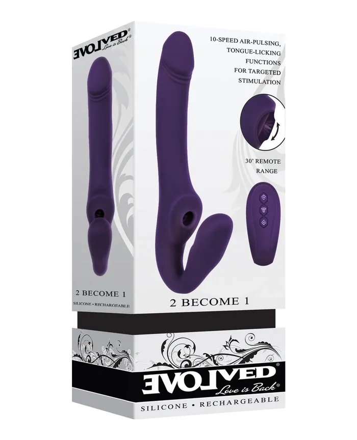 Evolved Novelties INC Vibrators Evolved 2 Become 1 Strapless Strap On Purple Evolved Novelties INC Vibrators Evolved 2 Become 1 Strapless Strap On Purple