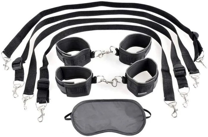Pipedream Anal Fetish Fantasy Cuff and Tether Set Black
