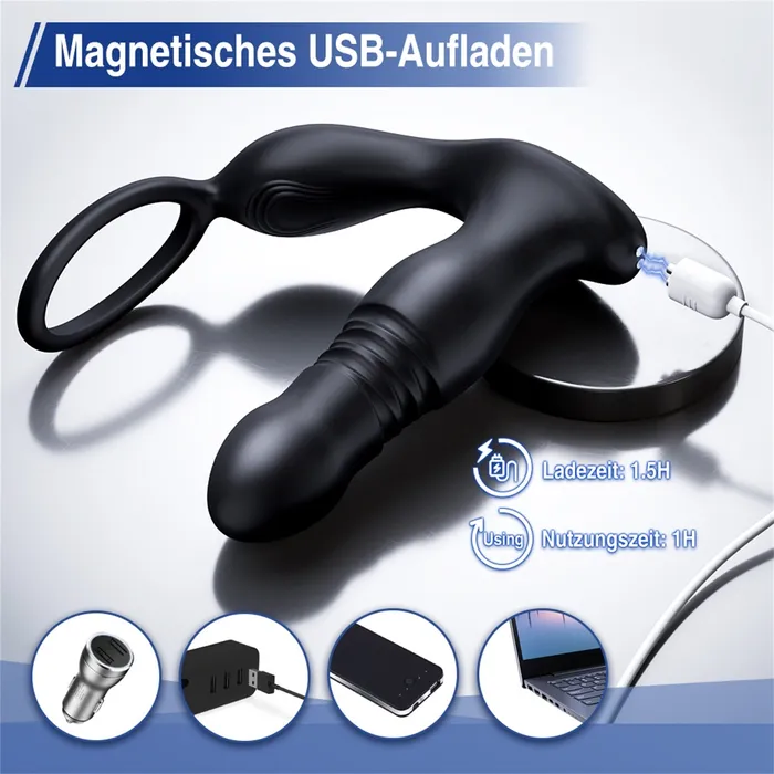 Earlypeach Anal 3 IN 1 Remote Control Prostate Massager Anal Vibrator