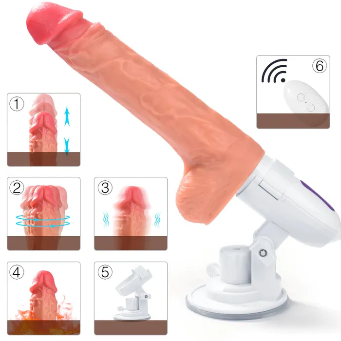 Earlypeach Female Sex Toys Powerful Thrusting Suction Cup Dildo Mini Sex Machine