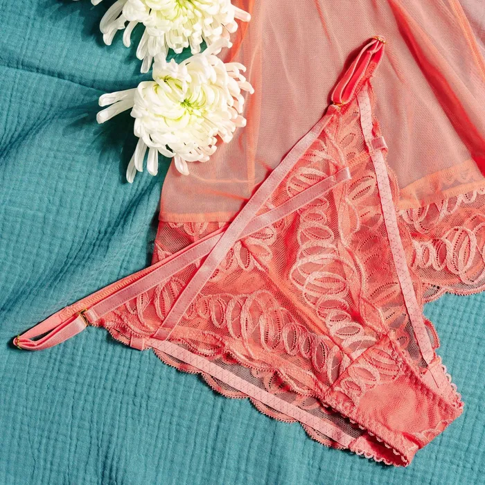 Female Sex Toys Mentionables VWaist Bikini Panty Coral