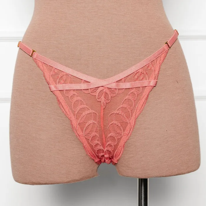 Female Sex Toys Mentionables VWaist Bikini Panty Coral Female Sex Toys Mentionables VWaist Bikini Panty Coral