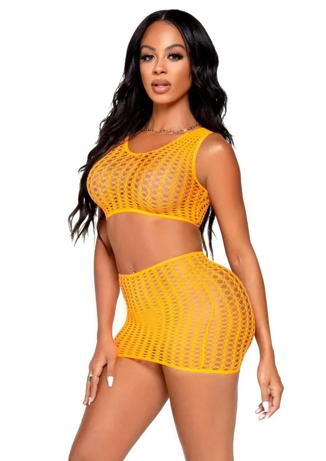 Leg Avenue Crochet Net Tank Crop Top and Mini Skirt Leg Avenue Vibrators