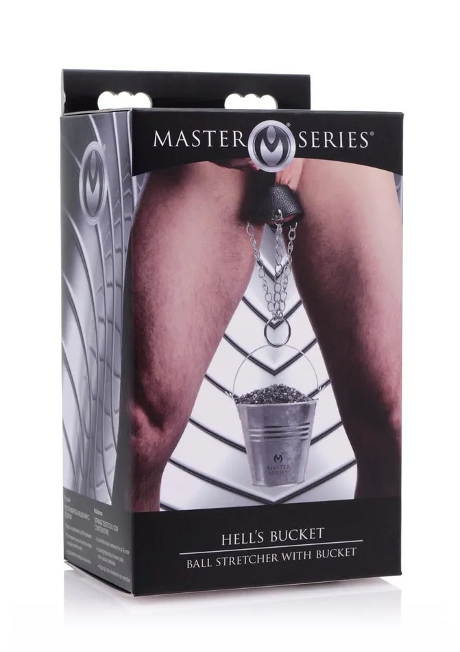 Male Sex Toys Master Series Hells Bucket Ball Stretcher with Bucket Master Series