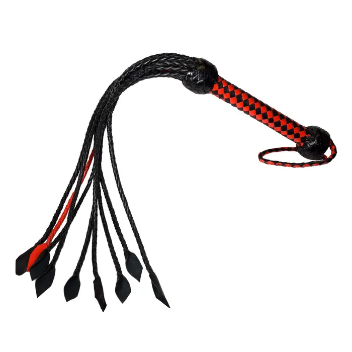 Prowler RED Short Handle Red Black Flogger Prowler RED Anal