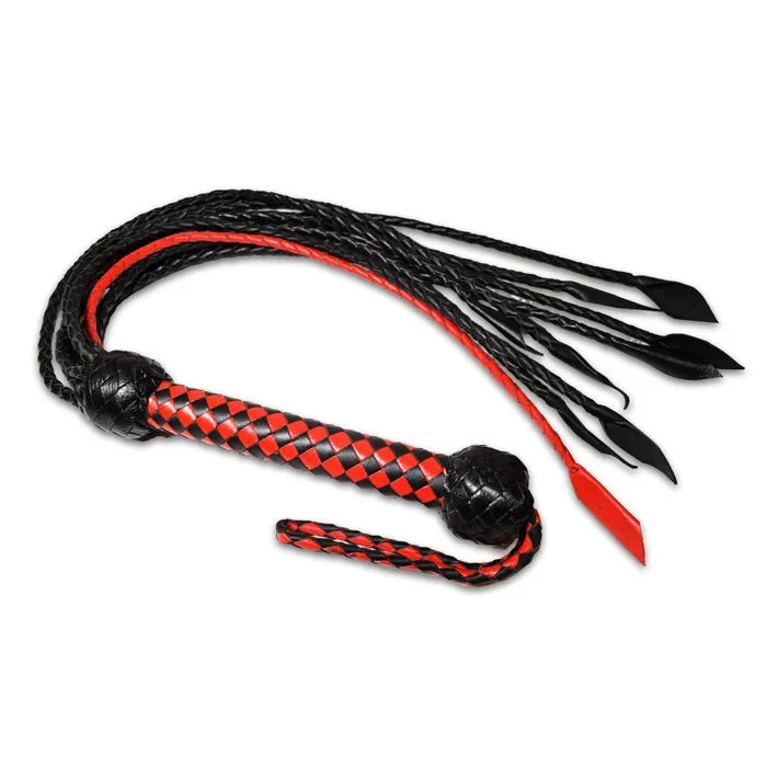 Prowler RED Short Handle Red Black Flogger Prowler RED Anal