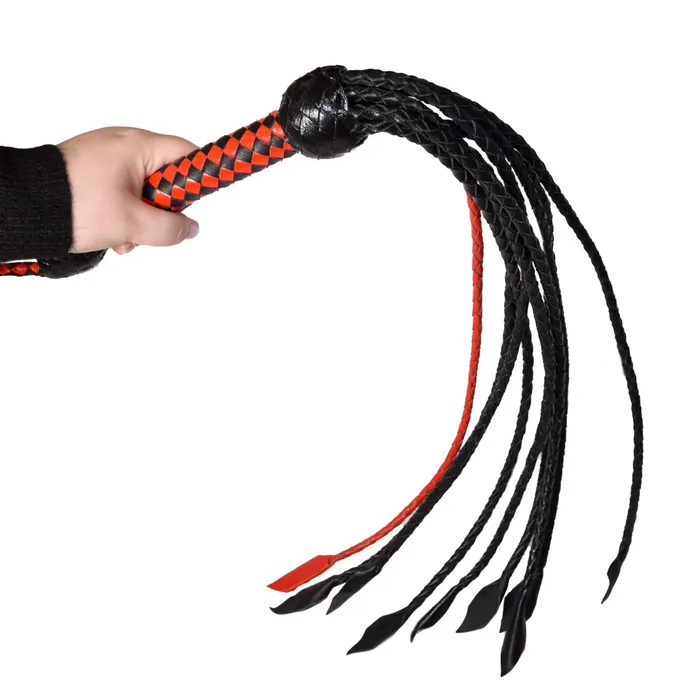 Prowler RED Short Handle Red Black Flogger Prowler RED Anal