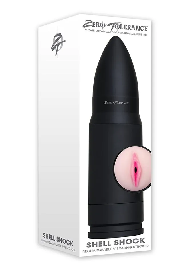 Zero Tolerance Male Sex Toys Zero Tolerance Shell Shock Rechargeable Vibrating Pussy Stroker with DVD Download