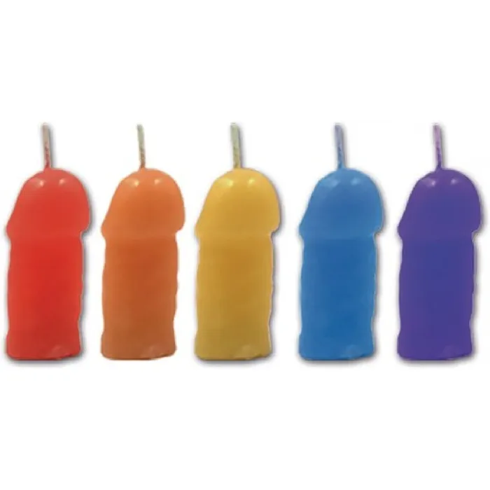 Hott Products Unlimited Anal Rainbow Pecker Party Candles 5pk