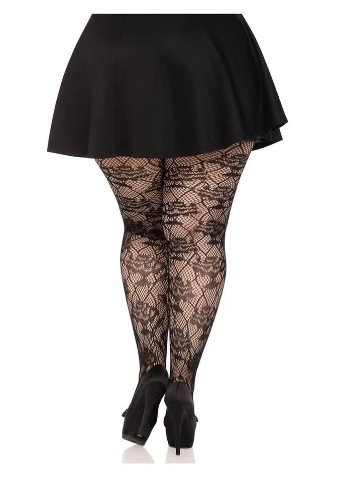 Vibrators Leg Avenue Wild Rose Net Tights 1x2x