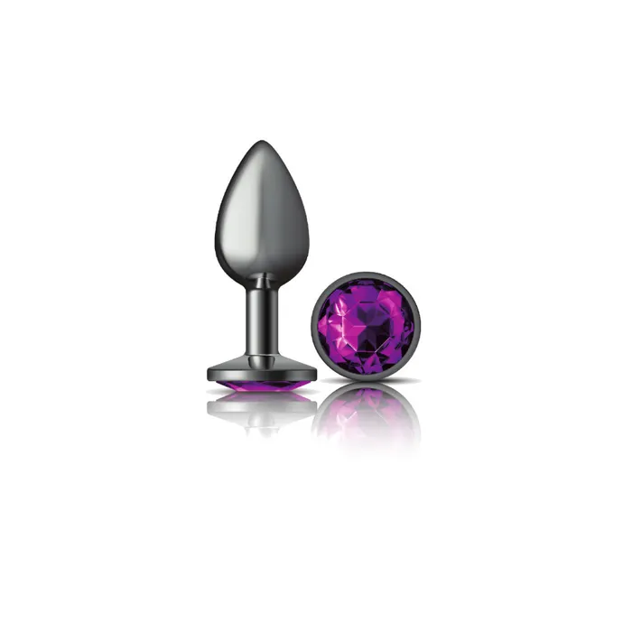 Anal Viben Cheeky CharmsGunmetal Metal Butt Plug RoundDeep PurpleSmall