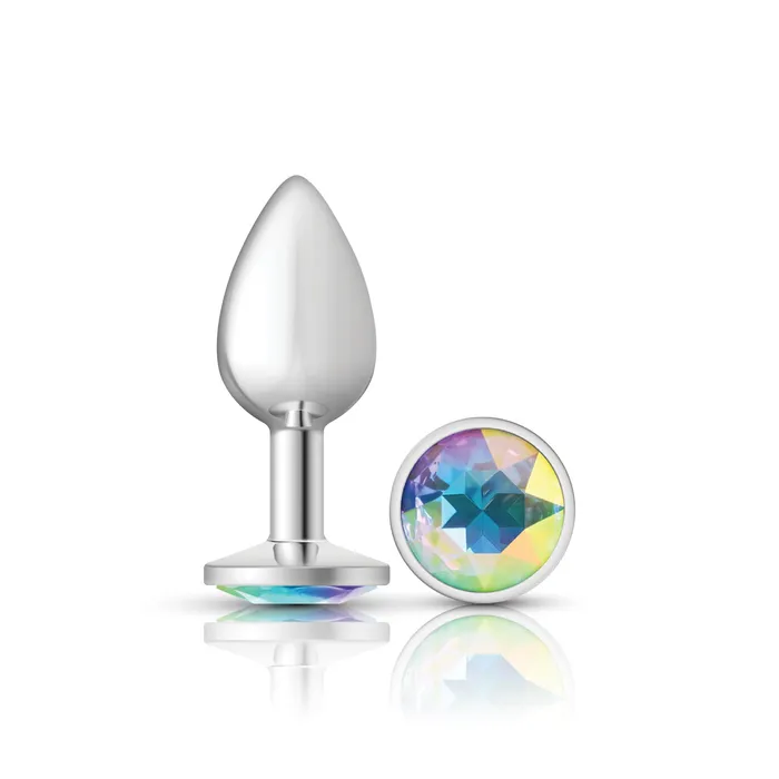 Anal Viben Cheeky CharmsSilver Metal Butt Plug RoundClearSmall