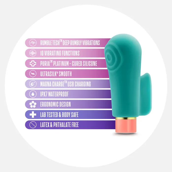 Blush Female Sex Toys Aria Sensual AF Teal Rechargeable Finger Vibrator Blush Female Sex Toys Aria Sensual AF Teal Rechargeable Finger Vibrator