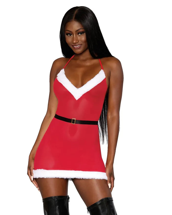 dreamgirl Vibrators Santa Stretch Mesh Chemise