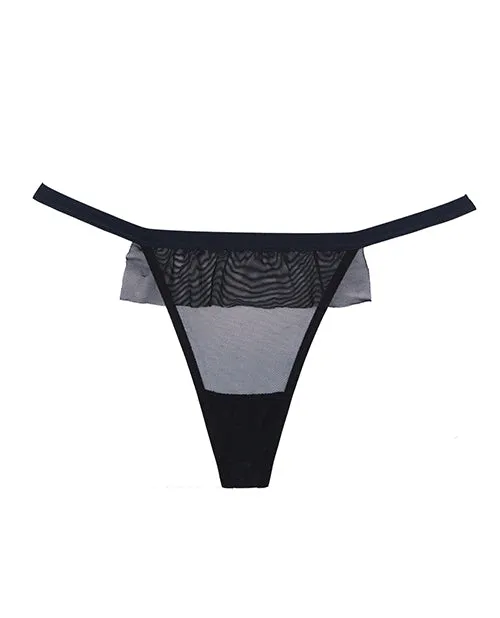 Adore Adore Black Tie Mesh Front wFlounce Open Bow Back Panty Black OS Anal Adore Adore Black Tie Mesh Front wFlounce Open Bow Back Panty Black OS Anal