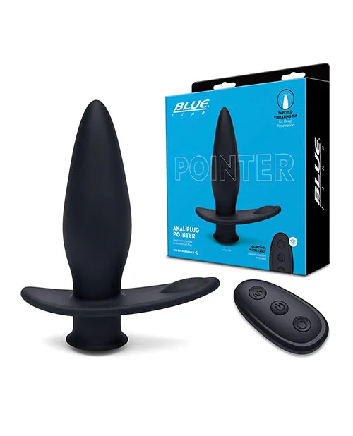 Anal Blue Line Pointer Silicone Deep Drilling Butt Plug with Remote Control Black Blue Line Cand B Gear Anal Blue Line Pointer Silicone Deep Drilling Butt Plug with Remote Control Black Blue Line Cand B Gear
