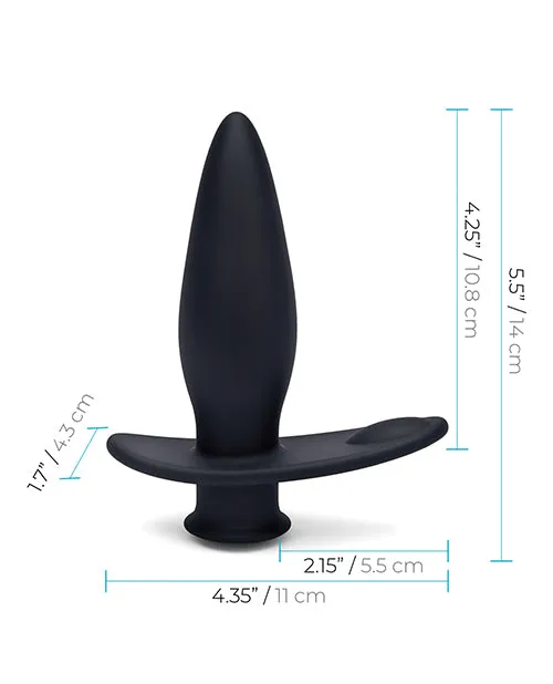 Anal Blue Line Pointer Silicone Deep Drilling Butt Plug with Remote Control Black Blue Line Cand B Gear Anal Blue Line Pointer Silicone Deep Drilling Butt Plug with Remote Control Black Blue Line Cand B Gear