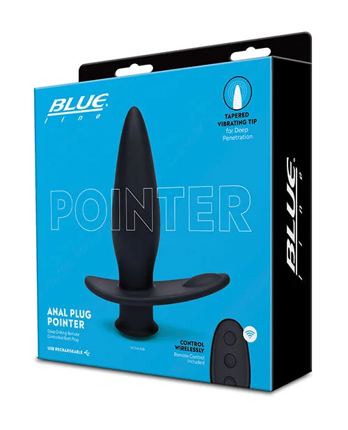 Anal Blue Line Pointer Silicone Deep Drilling Butt Plug with Remote Control Black Blue Line Cand B Gear Anal Blue Line Pointer Silicone Deep Drilling Butt Plug with Remote Control Black Blue Line Cand B Gear