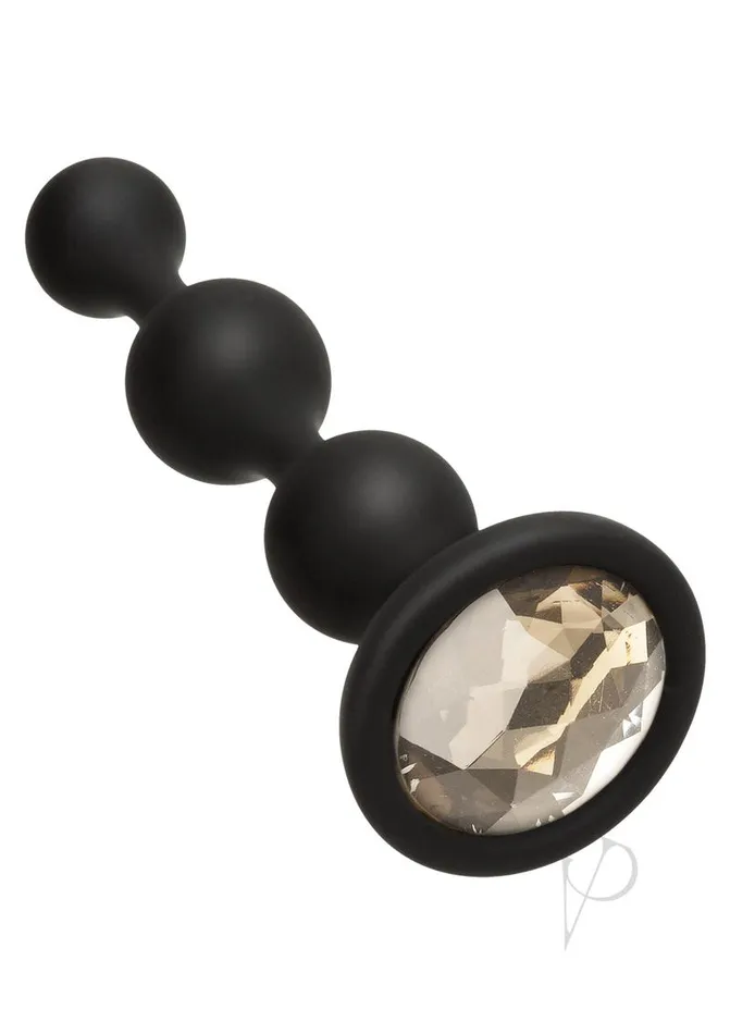 Anal Booty Bling Booty Bling Jeweled Silicone Anal Beads Silver