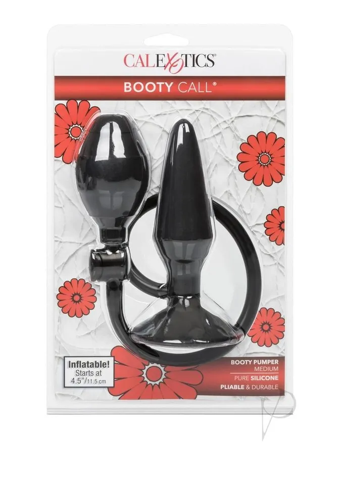 Anal Booty Call Silicone Booty Pumper Butt Plug Medium Black Booty Call