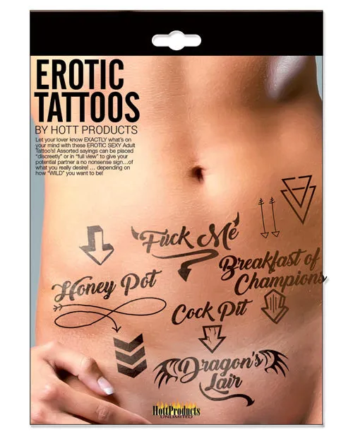 Anal Hott Products Hott Products Erotic Tattoos Assorted Pack Black