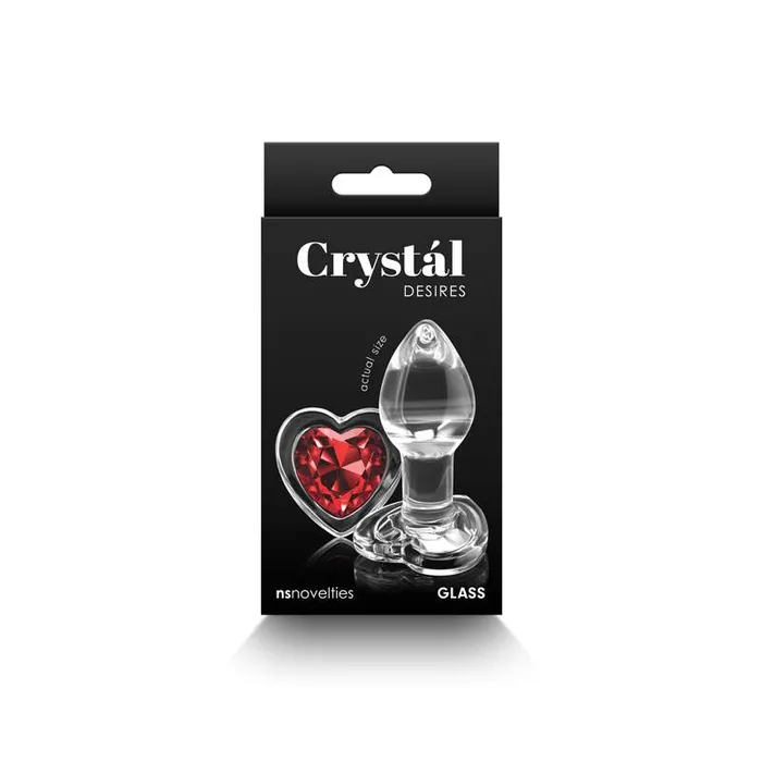 Anal NS Novelties Crystal Desires Clear Small Butt Plug with Red Heart Gem Anal NS Novelties Crystal Desires Clear Small Butt Plug with Red Heart Gem