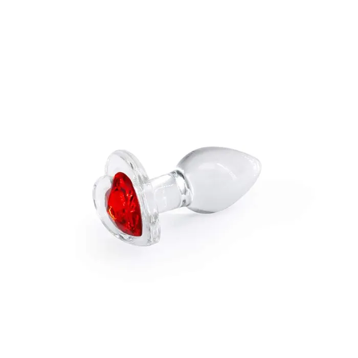 Anal NS Novelties Crystal Desires Clear Small Butt Plug with Red Heart Gem