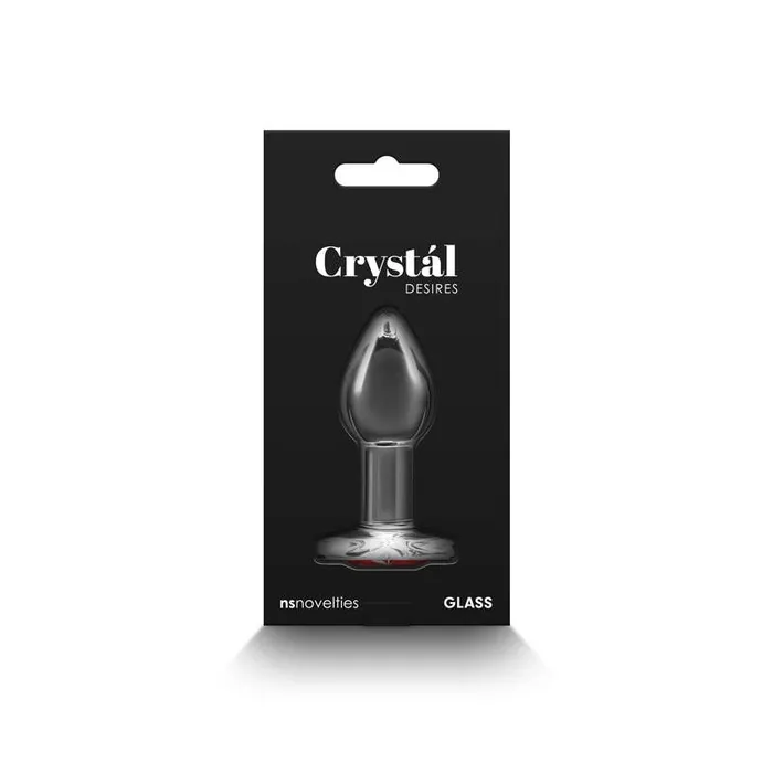 Anal NS Novelties Crystal Desires Clear Small Butt Plug with Red Heart Gem
