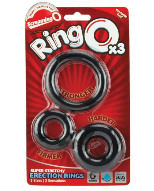 Anal Screaming O RingO Black Pack of 3 Screaming O