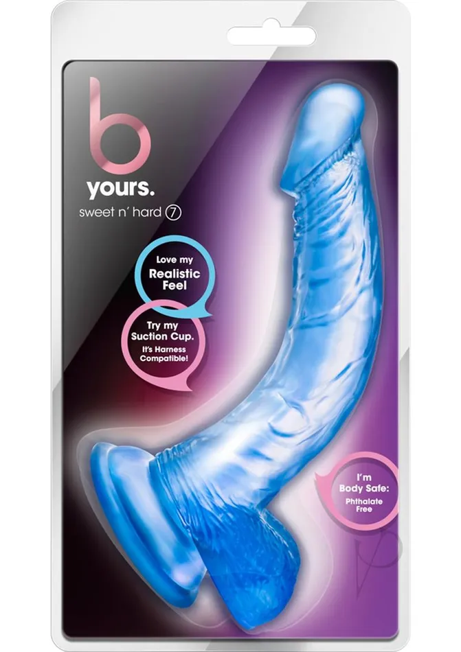 B Yours Dildos B Yours Sweet N Hard 7 Dildo with Balls 8in Blue