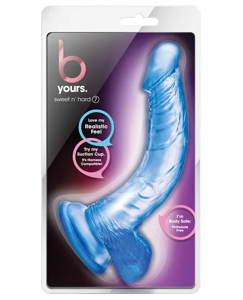 B Yours Dildos B Yours Sweet N Hard 7 Dildo with Balls 8in Blue B Yours Dildos B Yours Sweet N Hard 7 Dildo with Balls 8in Blue