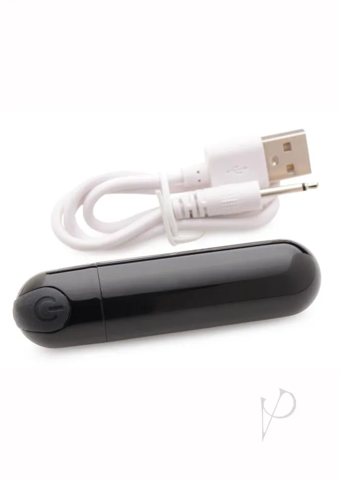 Bang 10X Vibrating Metallic Rechargeable Bullet Vibrator Black Bang Female Sex Toys