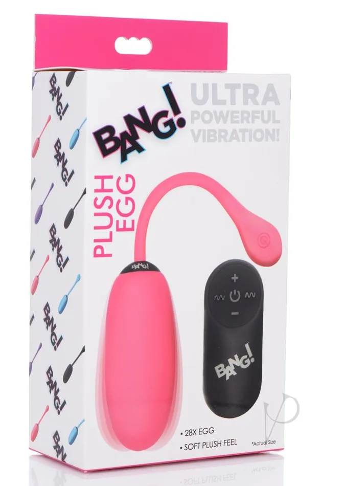 Bang Female Sex Toys Bang 28x Plush Silicone Rechargeable Egg with Remote Control Pink Bang Female Sex Toys Bang 28x Plush Silicone Rechargeable Egg with Remote Control Pink