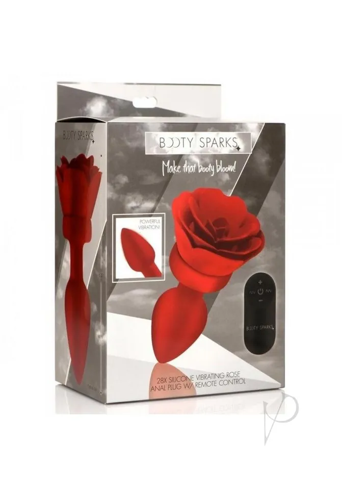 Booty Sparks 28X Rechargeable Silicone Vibrating Rose Anal Plug with Remote Control Medium Red Booty Sparks Male Sex Toys Booty Sparks 28X Rechargeable Silicone Vibrating Rose Anal Plug with Remote Control Medium Red Booty Sparks Male Sex Toys
