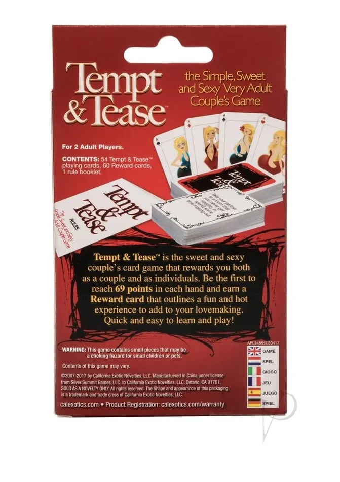 Cal Exotics Couples Tempt and Tease Couples Card Game Cal Exotics Couples Tempt and Tease Couples Card Game