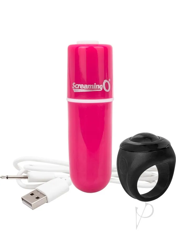Charged Female Sex Toys Vooom Silicone USB Rechargeable Bullet with Remote Control Pink