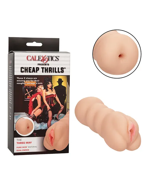 Cheap Thrills Male Sex Toys Cheap Thrills The ThreeWay Dual End Stroker Pussy and Ass Vanilla