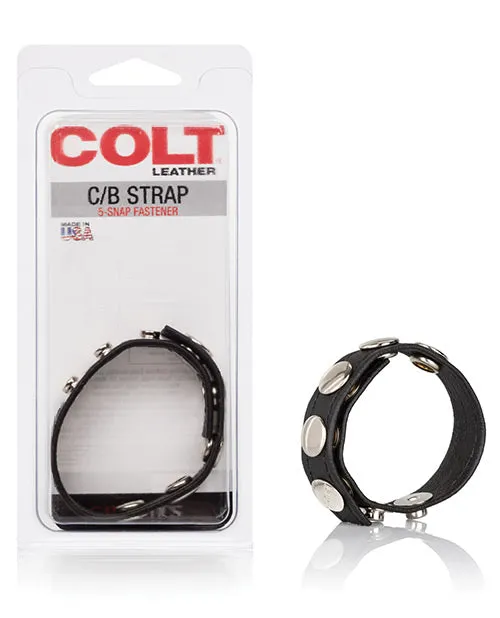Colt Male Sex Toys COLT Leather CB Strap Adjustable 5 Snap Cock Ring Black Colt Male Sex Toys COLT Leather CB Strap Adjustable 5 Snap Cock Ring Black