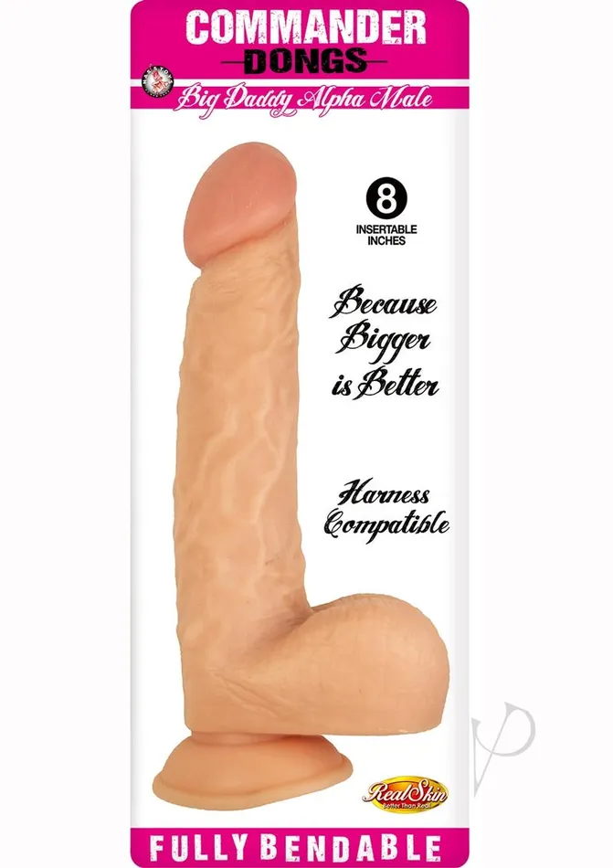 Commander Dongs Big Daddy Alpha Male Bendable Dildo with Balls 8in Vanilla Commander Dildos Commander Dongs Big Daddy Alpha Male Bendable Dildo with Balls 8in Vanilla Commander Dildos