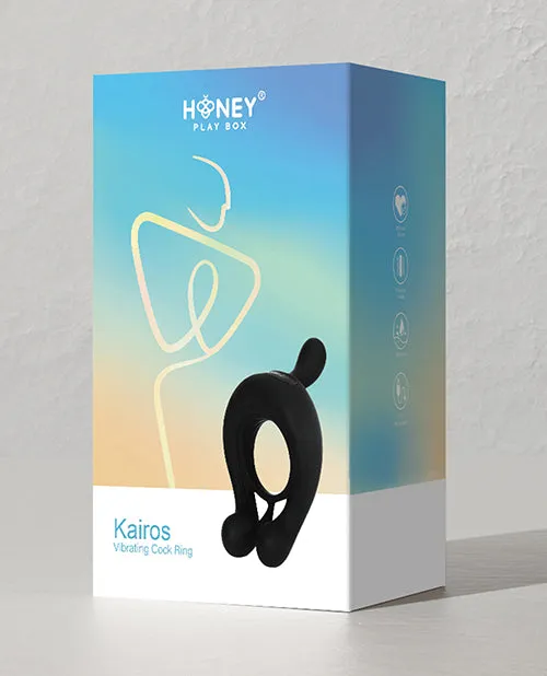 Couples Kairos Vibrating Cock Ring w 3 Bullets Black Honey Play Box Couples Kairos Vibrating Cock Ring w 3 Bullets Black Honey Play Box